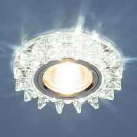 Встраиваемый светодиодный светильник с хрусталем Elektrostandart 6037 MR16 SL зеркальный/серебро - цена и фото